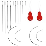 16-teiliges strapazierfähiges Nähnadel-Set, gebogene Ledernadel, Sacknadel,...