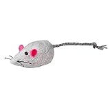 Trixie 4069 Plüschmäuse mit Schelle, 5 cm, 2 St., weiß/grau