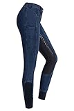 RIDERS CHOICE Damen Jeansreithose mit Silikonvollbesatz und Handytasche - RidersDeal...