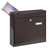 Burg-Wächter Zaun-Briefkasten ohne Zeitungsfach mit Namensschild, Verzinkter Stahl,...