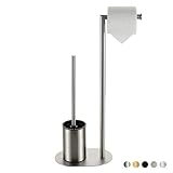 BVL WC Garnitur Geburstetes Nickel, Edelstahl WC Garnitur mit Toilettenpapierhalter,...