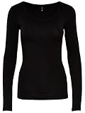 ONLY Damen Longsleeve Onllive Love Life Basic Damen-Shirt 15204712 Black L
