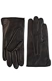 Hickey Freeman Herren Lederhandschuh mit Kaschmirfutter, schwarz