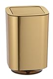WENKO Schwingdeckeleimer Mod. Auron Gold, 5,5 Liter Kosmetikeimer für das...