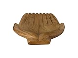 HSM Collection Dekoschale mit offenen Händen – 35 x 30 x 10 cm – Natur – Teakholz