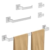 AIKER Handtuchhalter Silber,5 PCS Hochwertiger Verdickter SUS304-Edelstahl...