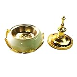TOKIDNY Tragbarer Lotus Räuchergefäß aus Metall Dekorativer Censer Halter in Hellgrün...