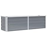 vidaXL Hochbeet Verzinkter Stahl 160x40x45cm Grau Gartenbeet Frühbeet Garten