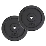 ALPIDEX Hantelscheiben Set Gusseisen 2 x 15 kg 30 mm Gewichtscheiben...