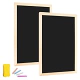 Kreidetafel mit Holzrahmen Set, 2 Stück 20 x 30cm Schiefertafel zum Beschriften mit 4...