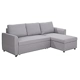 ZEYADA Eckcouch Ecksofa mit Chaiselongue L-Form leinenartiges Polyester Grau
