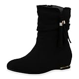 VAN HILL Damen Leicht Gefütterte Schuhe Klassische Stiefeletten Fransen Stiefel Quasten...