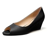 EDEFS Peeptoes Keilabsatz Absätze Damen mit Keilabsatz Sandalen zum...