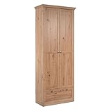 Homestyle4u 2748, Kleiderschrank 2 Türen Wäscheschrank Mehrzweckschrank Holz Eiche...