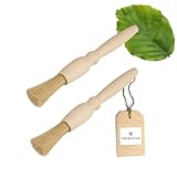 2x HOFMEISTER® Haushaltspinsel, rund, 18 x 1,8 cm aus Buchenholz, Backpinsel...