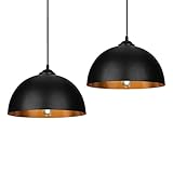Jiubiaz Pendelleuchte, 2x Retro Hängelleuchte Hängelampe aus Metall, Industrielle...