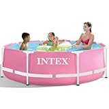 Intex 2.44m x 76cm Pink Metal Frame Pool Set, Set-up Size: 2.44m x 76cm (28292GN)