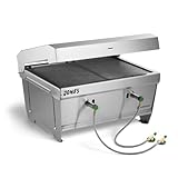 BURNHARD Klappgrill Jones 2-Brenner mit Deckel, 6,4 kW Edelstahl Gasgrill inkl....