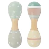 Bieco Baby Rassel Holz Star Dust | Hantelrassel | 2er Set | 19 cm | Kinder...