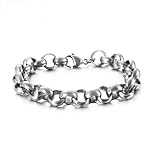 Schmuck aus Titanstahl, personalisierte einfache Kette, Punk-Stil, Edelstahl-Armbänder...