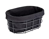 WENKO Brotkorb Mod. Bela, Black Outdoor Kitchen Korb für Brot, Brötchen und Baguette aus...