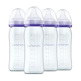 Lansinoh Glas Flaschenset - Babyflaschen mit NaturalWave Sauger Gr. M, 240 ml -...