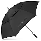Regenschirm Sturmfest Groß,XXL Golf Umbrella Stockschirm mit Auf-Zu-Automatik für Herren...