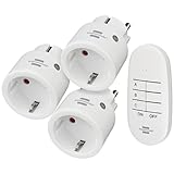 Brennenstuhl Comfort-Line Funksteckdosen-Set Mini 3+1, 3er Funkschalt-Set...