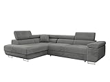 Ecksofa Torezio mit Bettkasten, Einstellbare Kopfstützen, Sofa mit Schlaffunktion,...