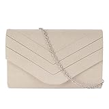 MEGAUK Damen Samt Clutch Elegante Abendtasche Wildleder Handtasche Envelope Tasche...