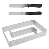 Backrahmen Rechteckig Verstellbar mit Teiler, Kuchenform Eckig Tortenring, Kuchen...