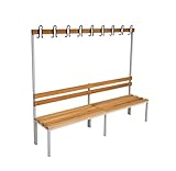 furni24 Umkleidesitzbank mit Stahlrahmen, Garderobenbank Sportraum Bank für Fitnessstudio...