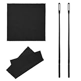 Schwarzes Flötenputzer Set, 2 Stk Reinigungstücher Mit 2 Stk Flöten Reinigungsstab,...