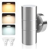ALUSSO LIGHTING Edelstahl LED Wandleuchte Innen/Außen Up Down Aussenlampe,...