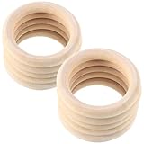 RosewineC 10 Stück Baby Holzringe Zum Basteln, 70mm Baby Kinderkrankheiten Ring...