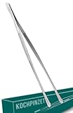 Menz Kochpinzette - Kochpinzette Edelstahl, Pinzette Küche 30 cm, runde Grillpinzette zum...