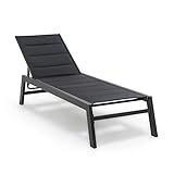 blumfeldt Renazzo Lounge Liegestuhl - Grey Edition, Sonnenliege, Gartenliege, 186 x 56 cm...