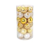 AIDIRui 30er-Pack Weihnachtskugeln, Weiße Weihnachtsornamente, 60 Mm, Goldfarben und...