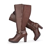 Chicblooms Damen-Stiefel in Übergröße, extra weiter Schaft, hoher Absatz, mit...