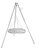 HeRo24 Edelstahl- Dreibein Schwenker Grillgestell mit Kurbel,Kette,Hacken und...