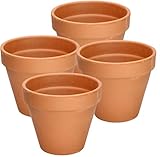 KOTARBAU® 4er Set Blumentopf aus Terrakotta ⌀ 15 cm Übertopf mit Rand für Innenräume...