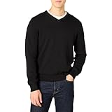 Amazon Essentials Herren Pullover mit V-Ausschnitt (in Übergröße erhältlich), Schwarz,...