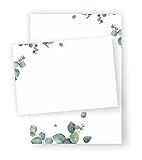 Briefpapier Eukalyptus DIN A5 I Set Briefpapier/Umschläge I 20 Blatt und 10...
