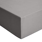 Amazon Basics - Spannbetttuch, Jersey, Dunkelgrau - 90 x 200 cm