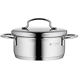 WMF Mini Kochtopf klein 12cm, Metalldeckel, Bratentopf Induktion 0,7l, Cromargan Edelstahl...
