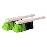 Garronda Besen mit kurzem Holz Griff und Synthetisch Borstenfaser 2er Pack Handfeger für...