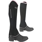 AK Reitchaps aus Neopren mit gebogenem Reißverschluss AKRS-1828 (Schwarz/Rosa, 2XL)
