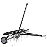 Wiltec Vertikutierer 100 cm für Aufsitzmäher, Rasenlüfter mit Stahlfedern für...