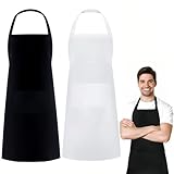 2 Stück Kochschürzen mit Taschen, Küche Kochen Lätzchen Schürze,...