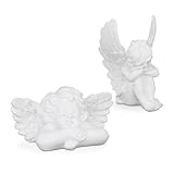 Relaxdays Grabengel 2er Set, Engelfigur anmutig, wetterfest, frostsicher, Grabschmuck,...